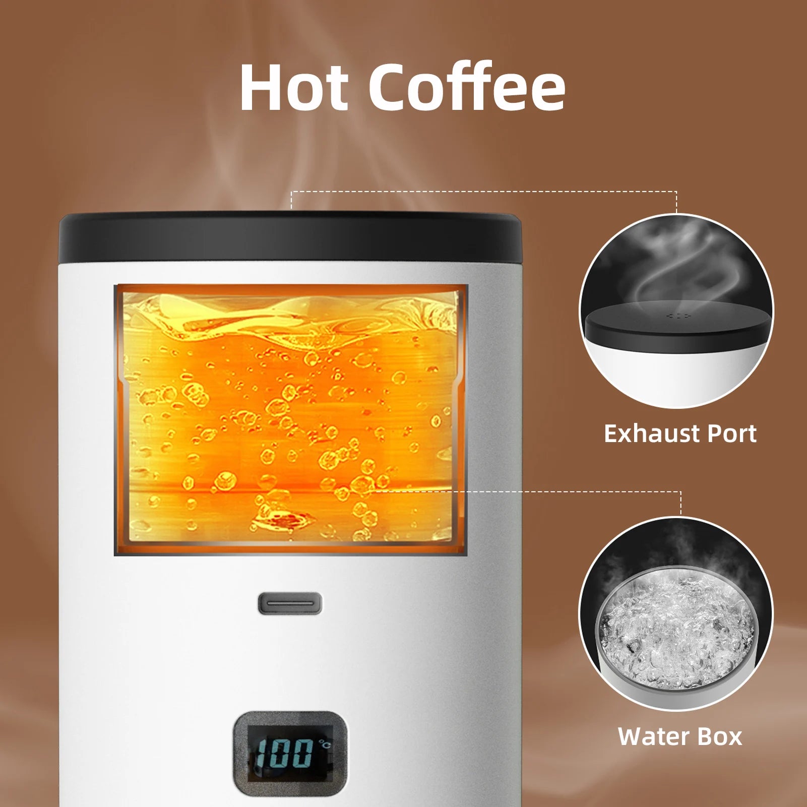Nieuwe 3-in-1 draagbare koffiezetter, Journey Brew™ digitaal display 